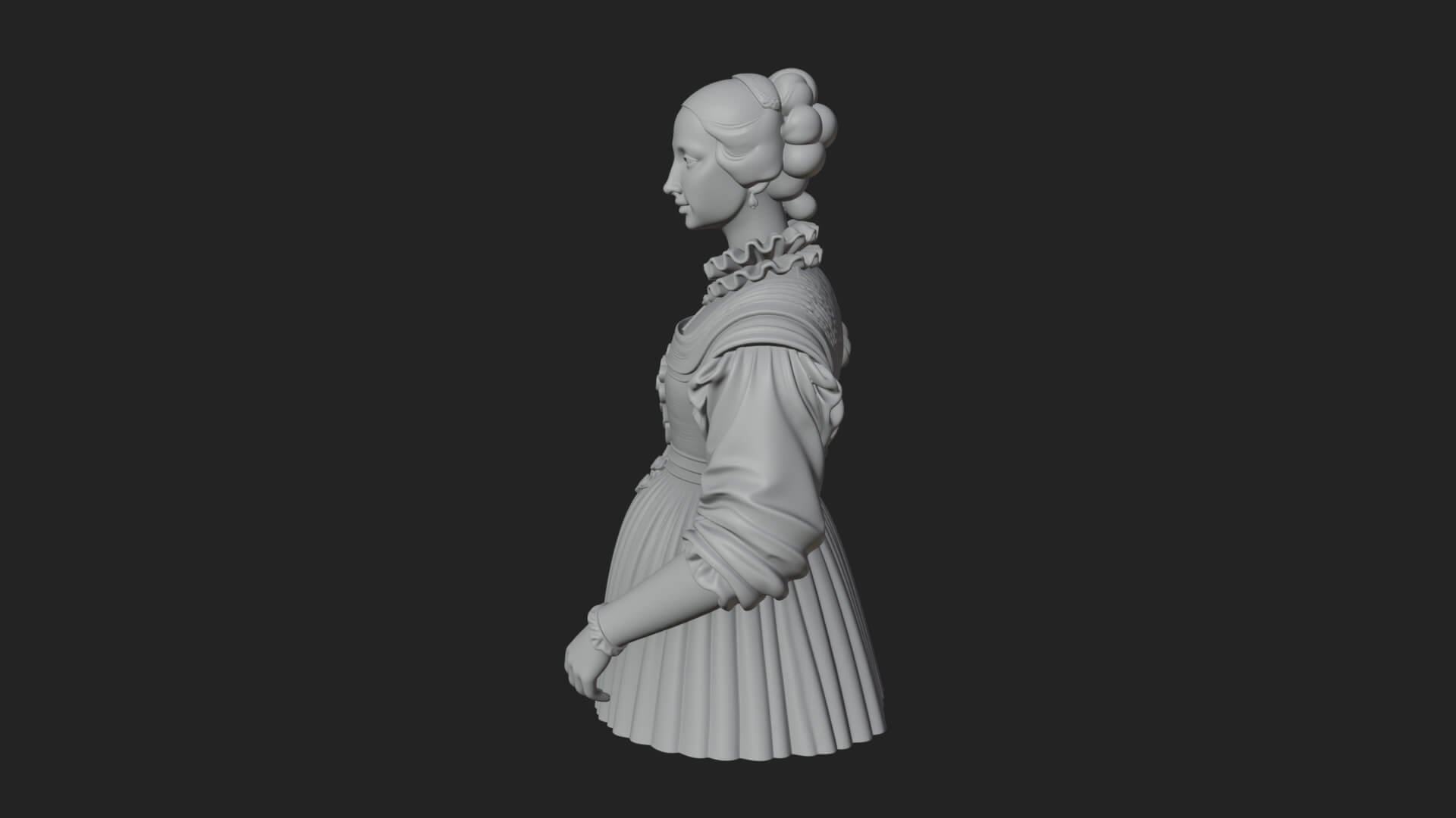 Victorian Lady Gown Statue Design 8 3D Print Model 3D Model