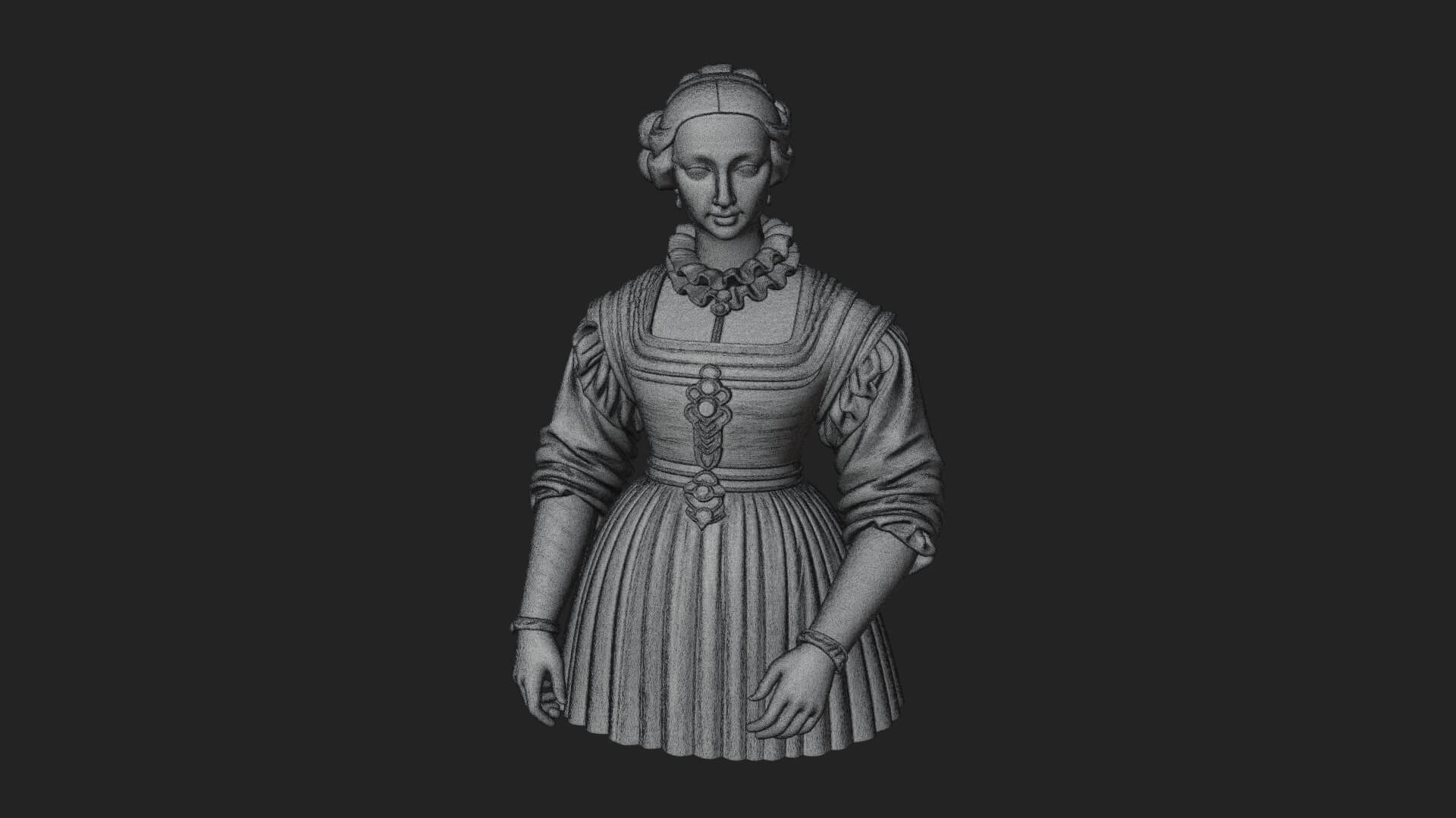 Victorian Lady Gown Statue Design 8 3D Print Model 3D Model
