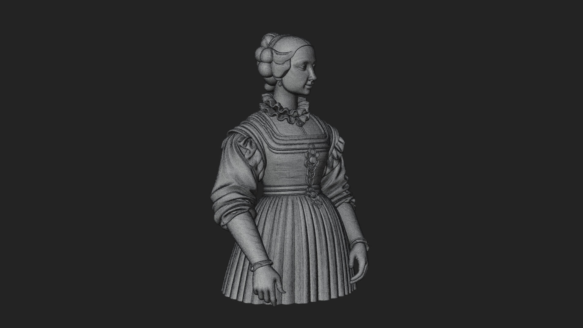 Victorian Lady Gown Statue Design 8 3D Print Model 3D Model