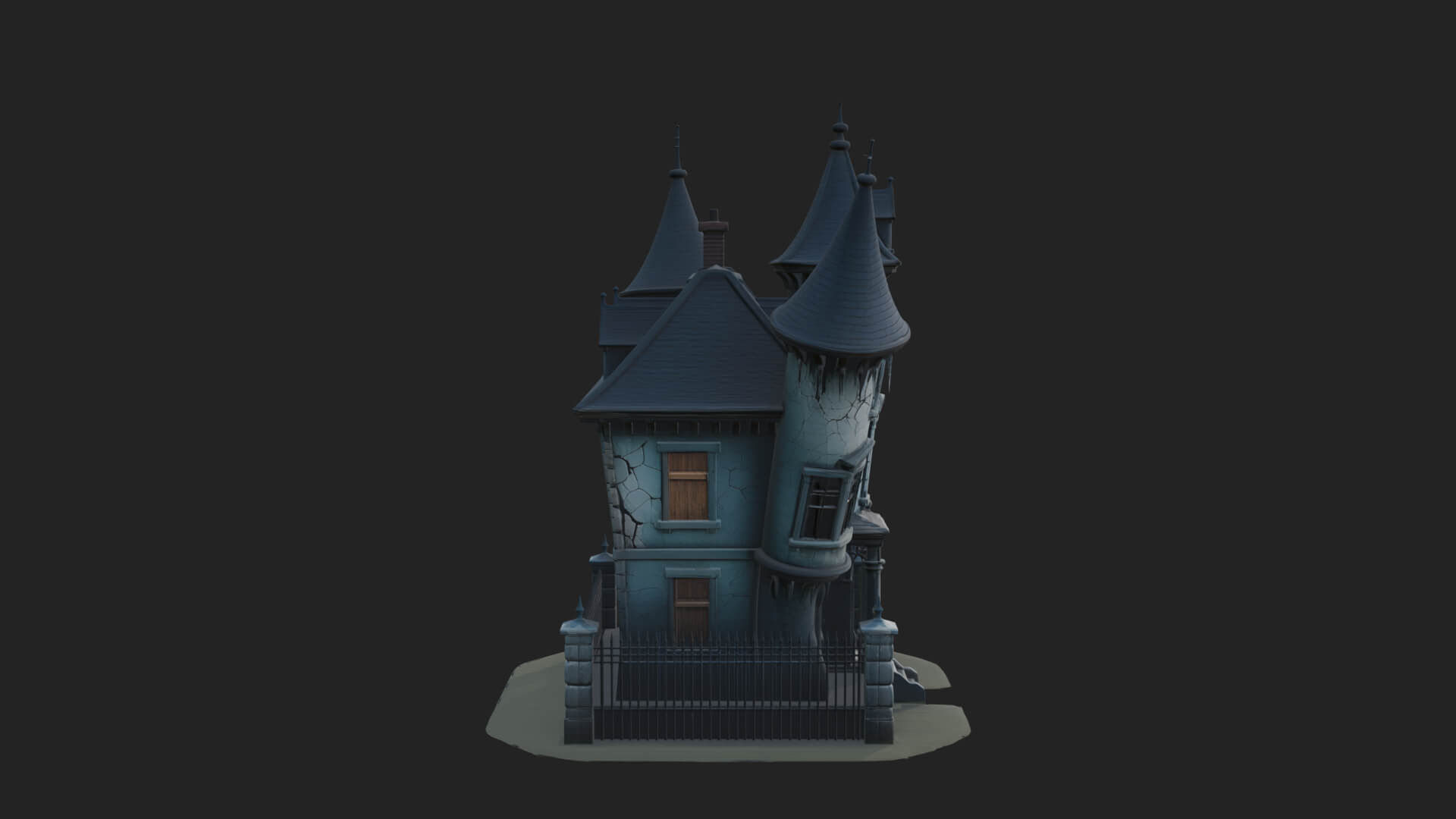 Victorian Spire Mansion Model Design 5 3D Print Model 3D Model