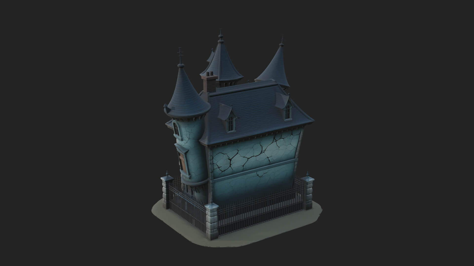 Victorian Spire Mansion Model Design 5 3D Print Model 3D Model
