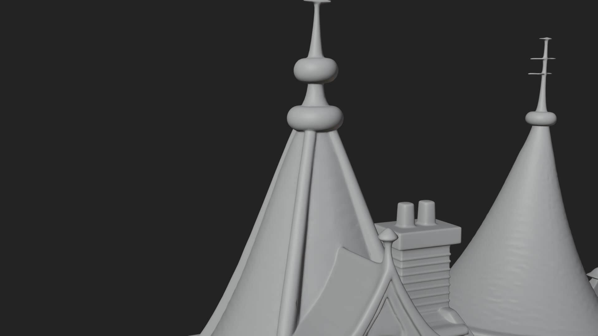 Victorian Spire Mansion Model Design 5 3D Print Model 3D Model