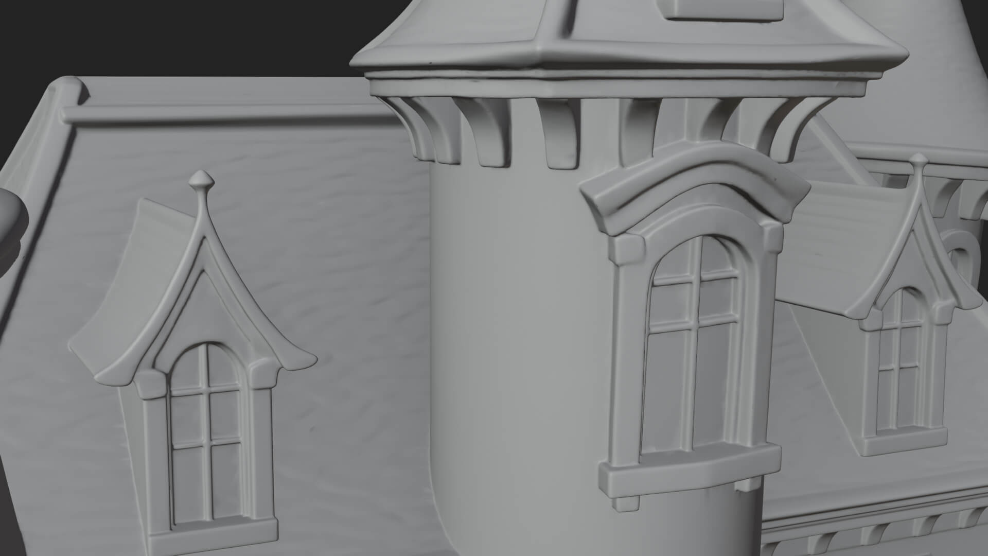 Victorian Spire Mansion Model Design 5 3D Print Model 3D Model