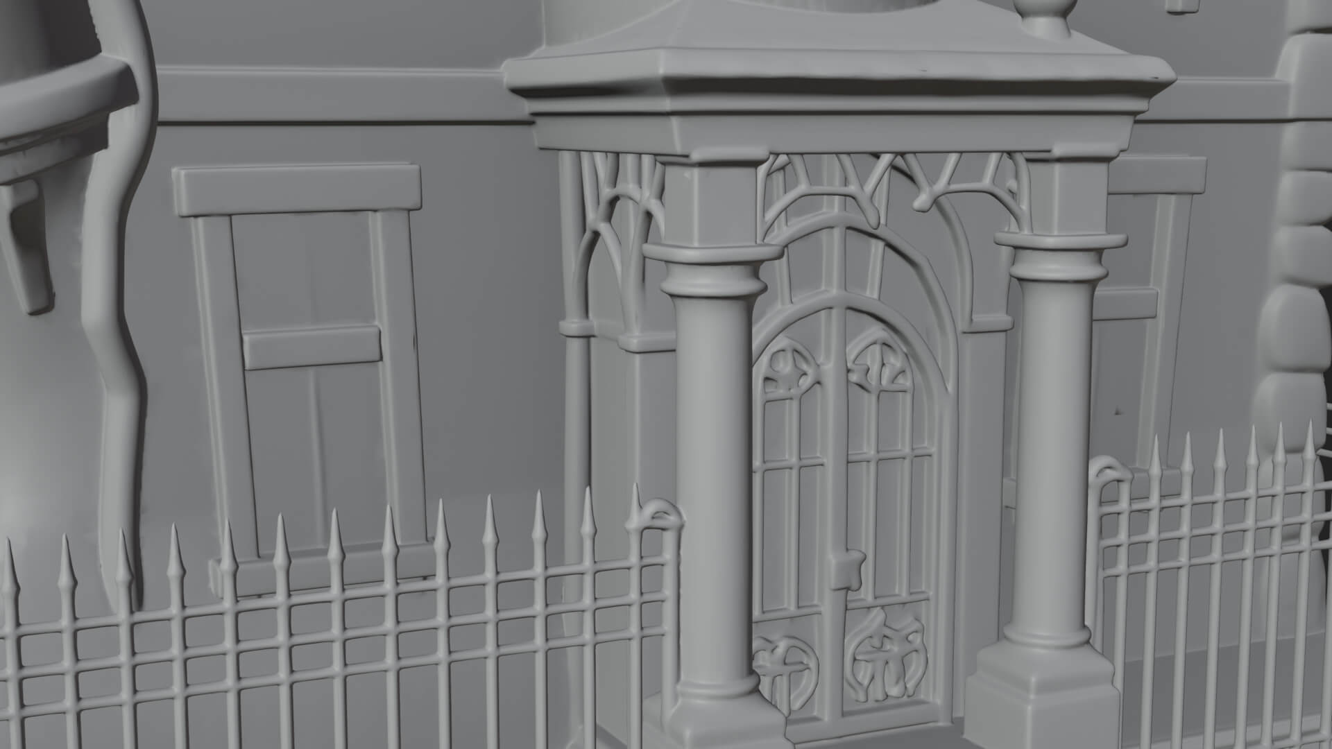 Victorian Spire Mansion Model Design 5 3D Print Model 3D Model