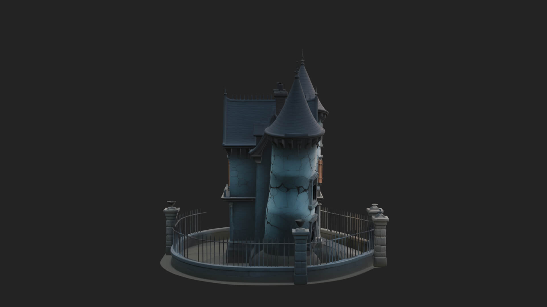 Victorian Spire Mansion Model Design 6 3D Print Model 3D Model