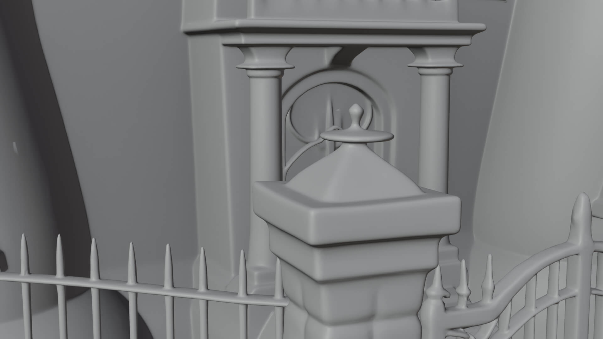 Victorian Spire Mansion Model Design 6 3D Print Model 3D Model