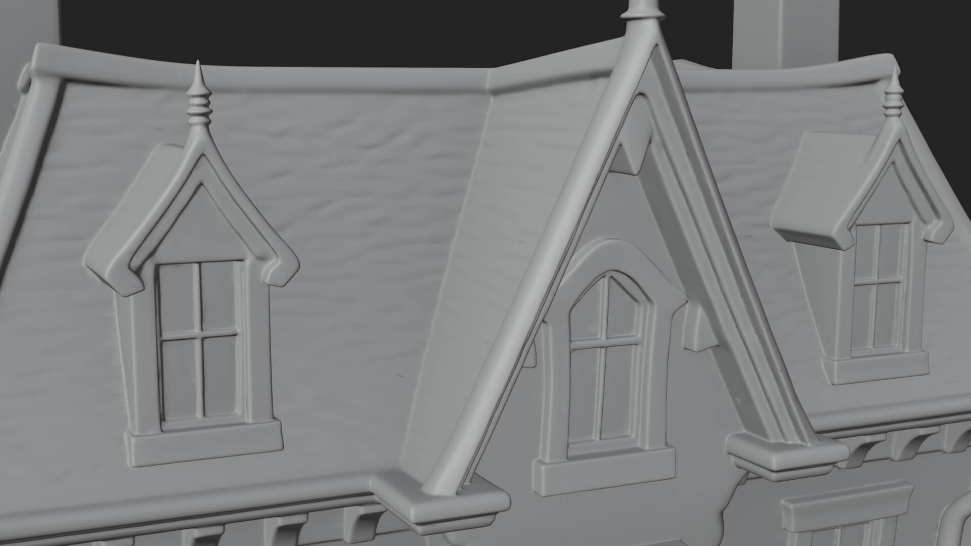 Victorian Spire Mansion Model Design 7 3D Print Model 3D Model