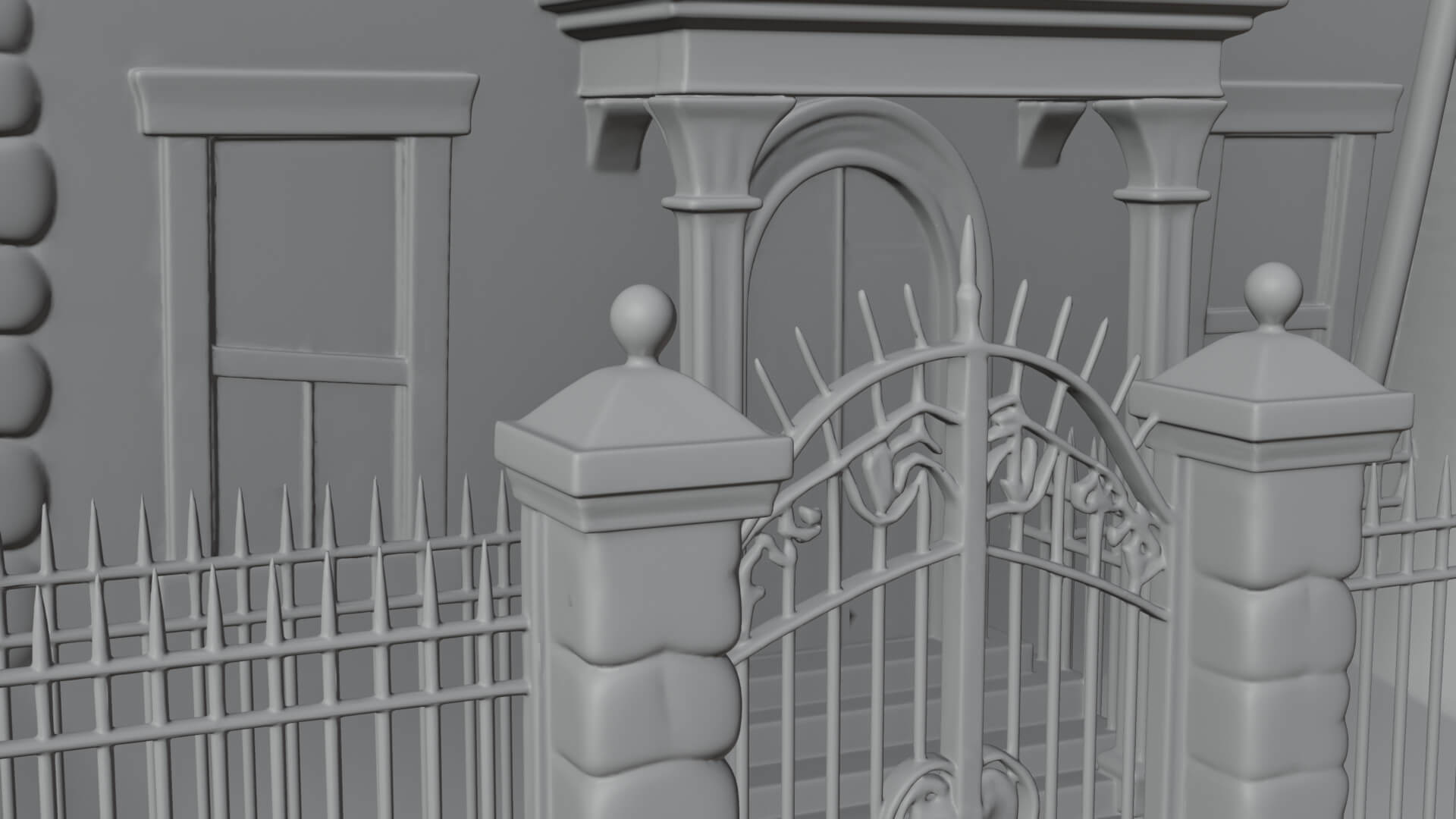 Victorian Spire Mansion Model Design 7 3D Print Model 3D Model