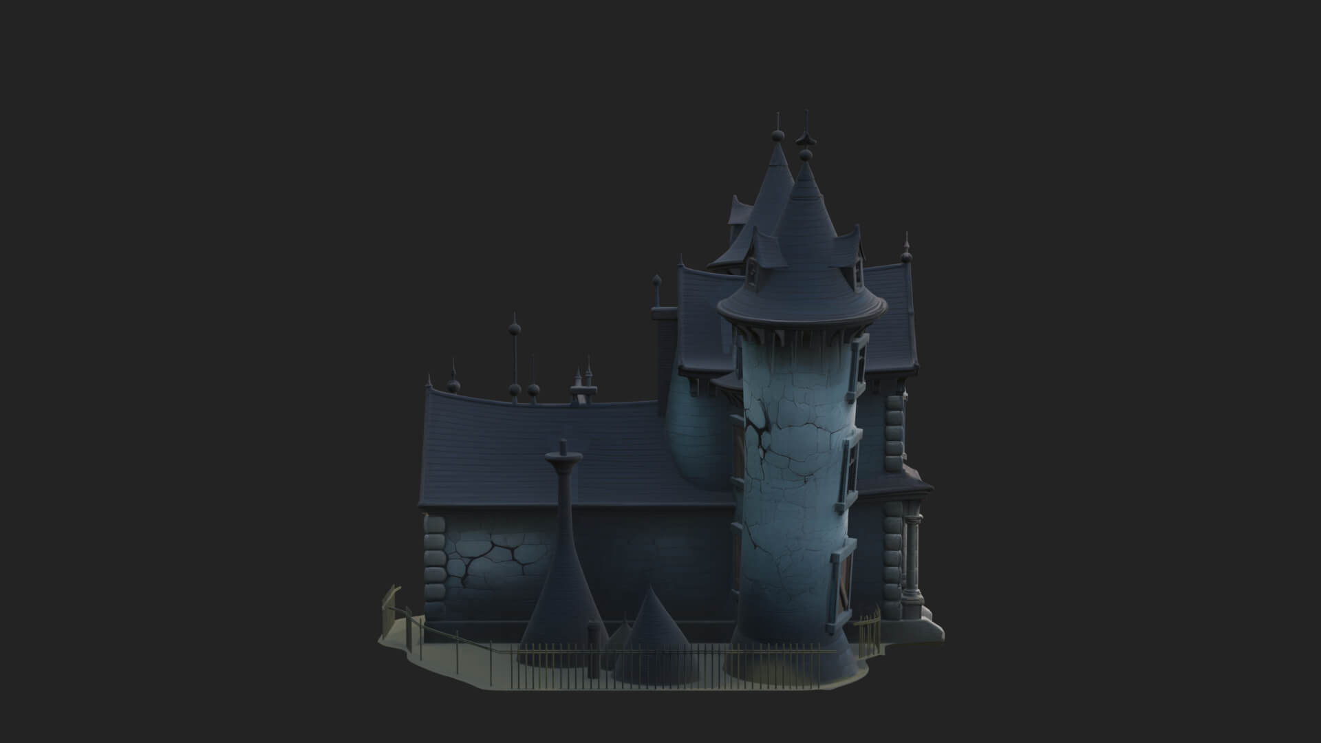 Victorian Spire Mansion Model Design 8 3D Print Model 3D Model