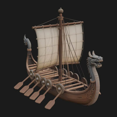 Viking Longship Model Design 1 3D Print Model