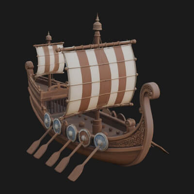 Viking Longship Model Design 10 3D Print Model