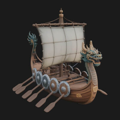 Viking Longship Model Design 11 3D Print Model