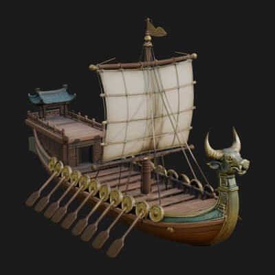 Viking Longship Model Design 12 3D Print Model