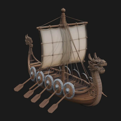 Viking Longship Model Design 15 3D Print Model