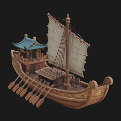 Viking Longship Model Design 17 3D Print Model