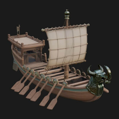 Viking Longship Model Design 18 3D Print Model