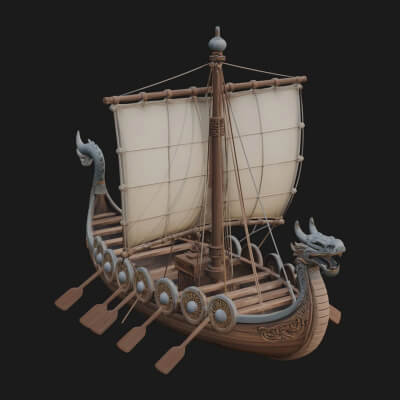 Viking Longship Model Design 19 3D Print Model