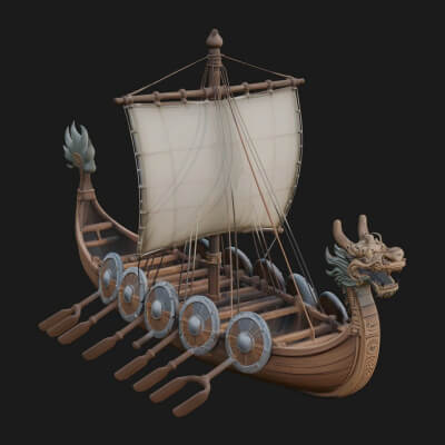 Viking Longship Model Design 21 3D Print Model