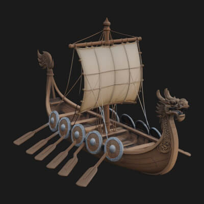 Viking Longship Model Design 22 3D Print Model