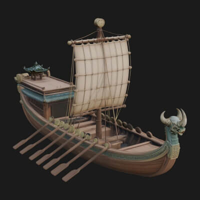 Viking Longship Model Design 23 3D Print Model