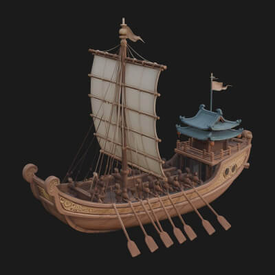Viking Longship Model Design 3 3D Print Model