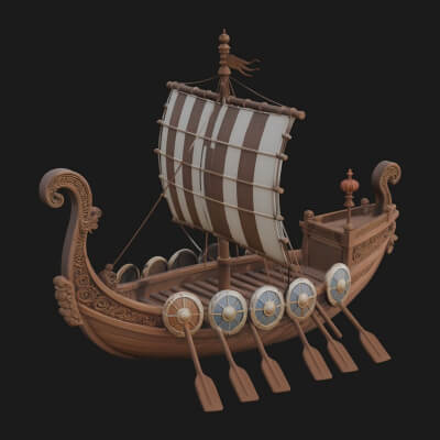 Viking Longship Model Design 5 3D Print Model