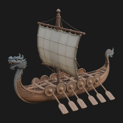 Viking Longship Model Design 7 3D Print Model