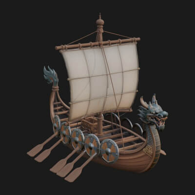 Viking Longship Model Design 8 3D Print Model
