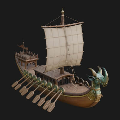 Viking Longship Model Design 9 3D Print Model