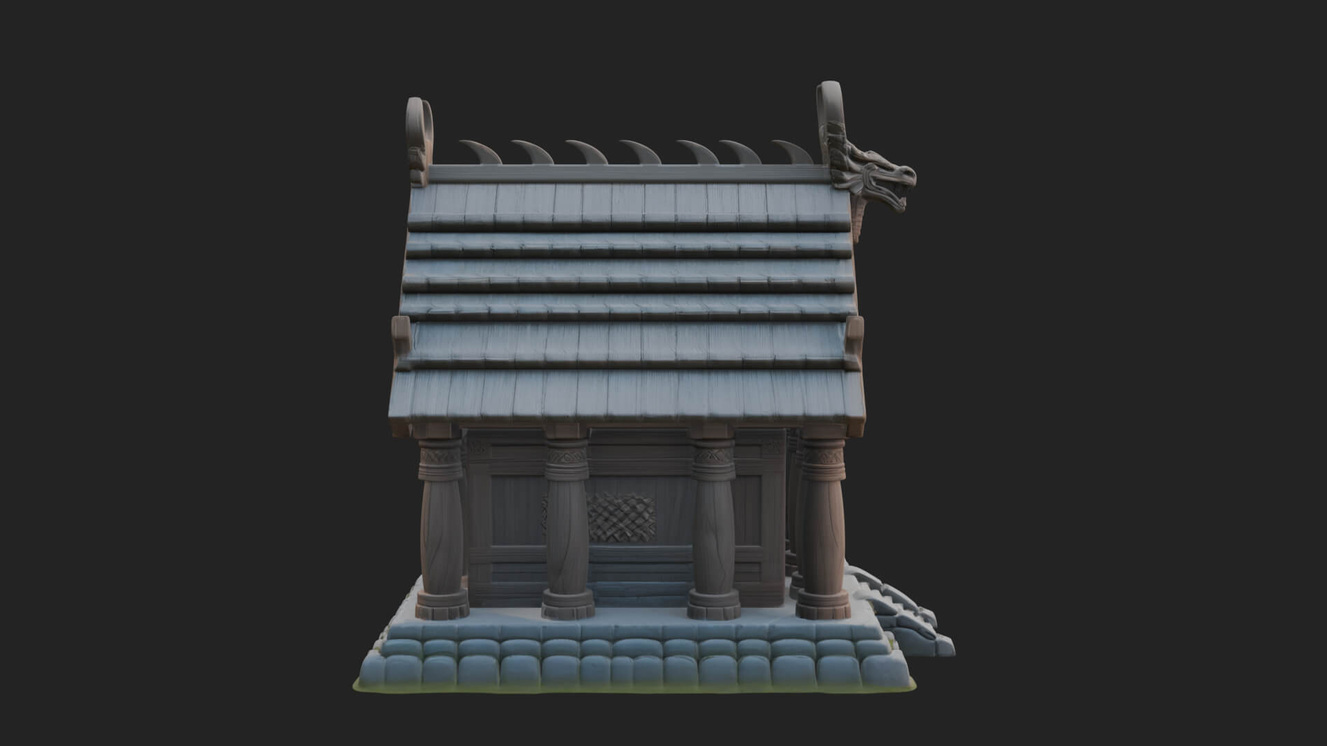 Viking Stave Hall Temple Design 1 3D Print Model 3D Model