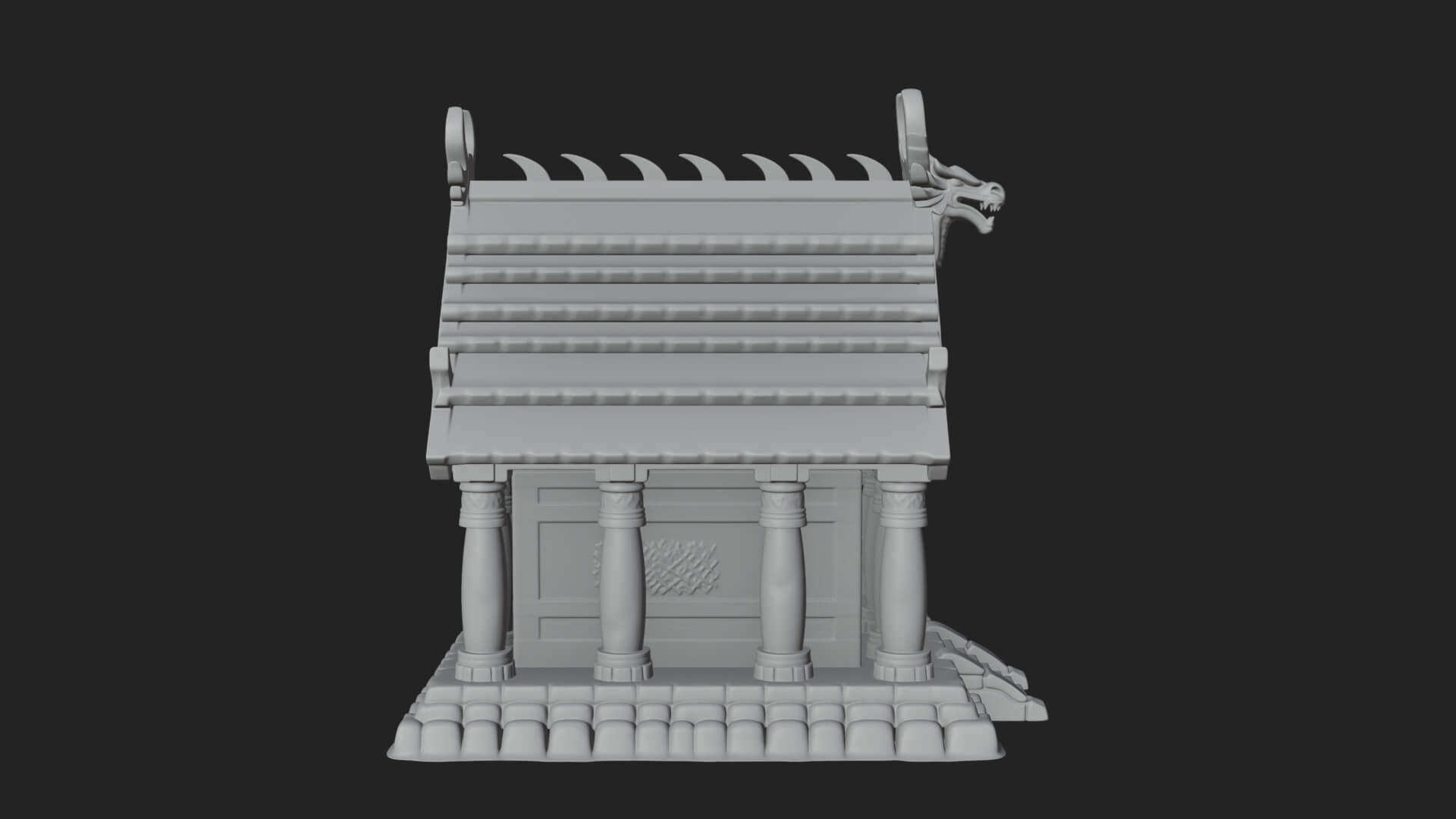 Viking Stave Hall Temple Design 1 3D Print Model 3D Model