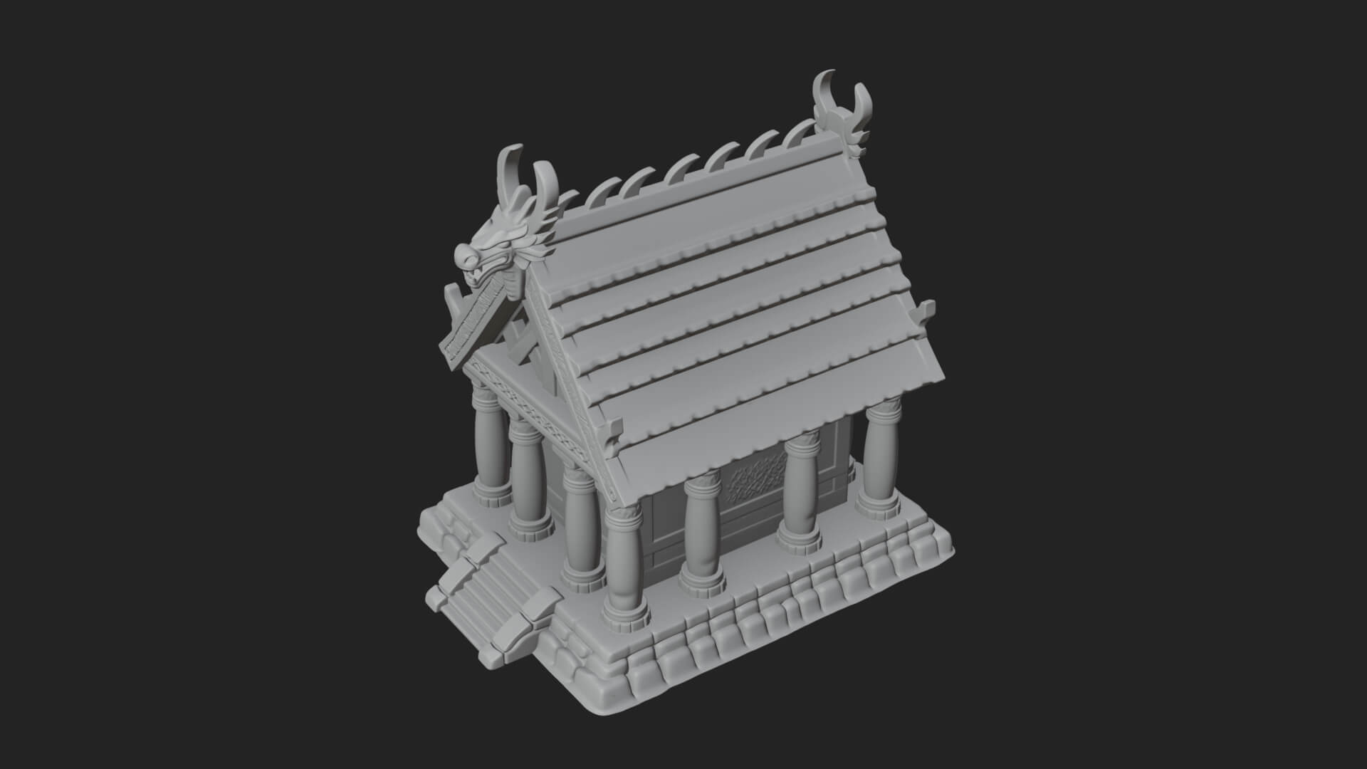 Viking Stave Hall Temple Design 1 3D Print Model 3D Model