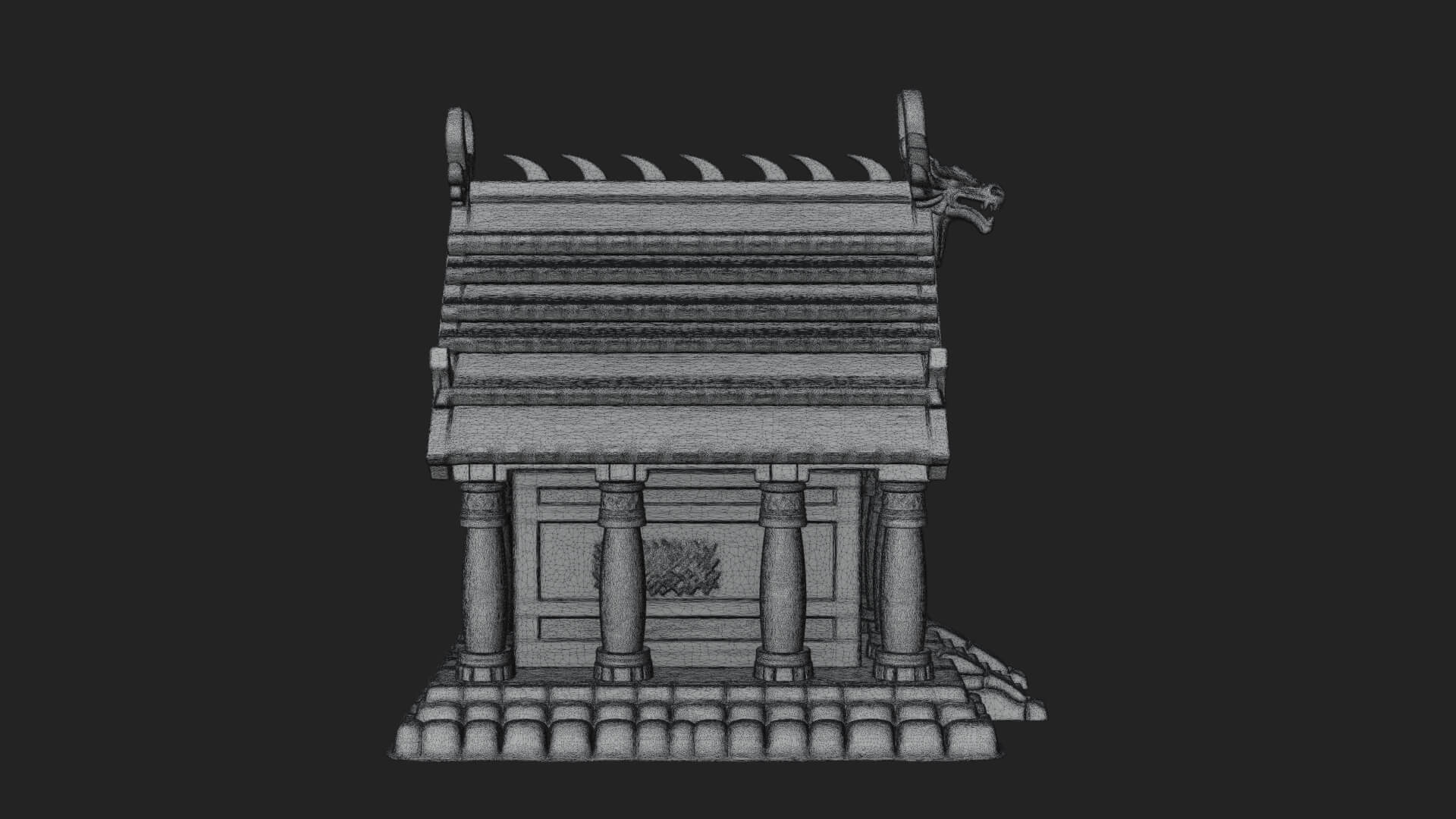Viking Stave Hall Temple Design 1 3D Print Model 3D Model