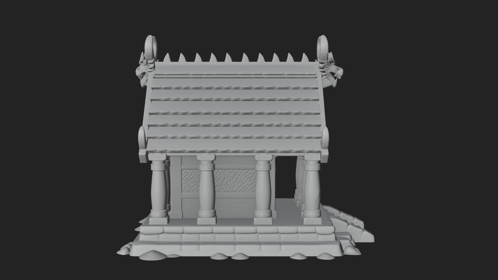 Viking Stave Hall Temple Design 2 3D Print Model 3D Model