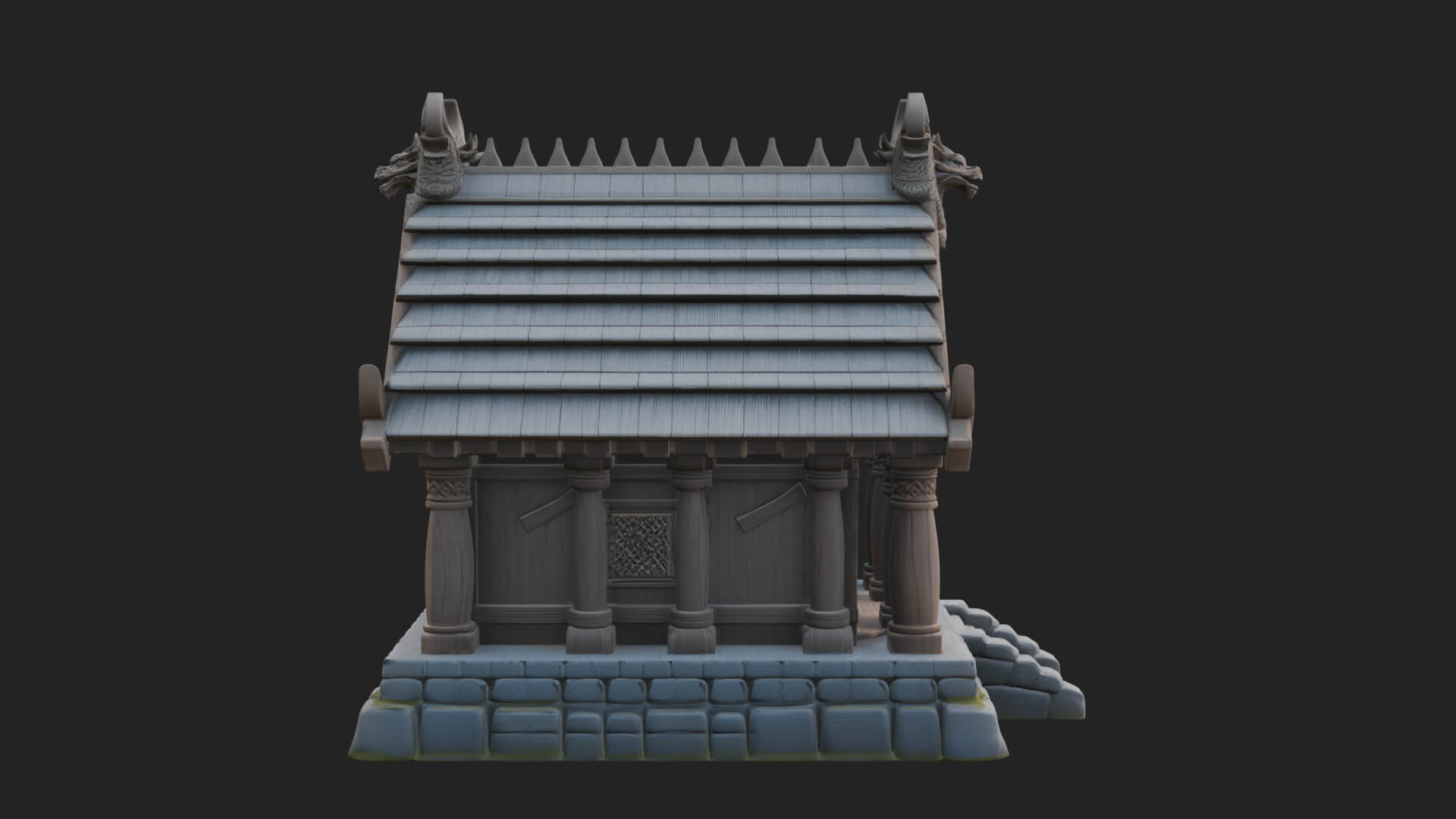 Viking Stave Hall Temple Design 3 3D Print Model 3D Model