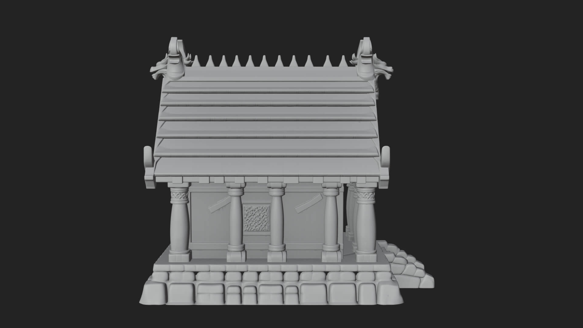 Viking Stave Hall Temple Design 3 3D Print Model 3D Model