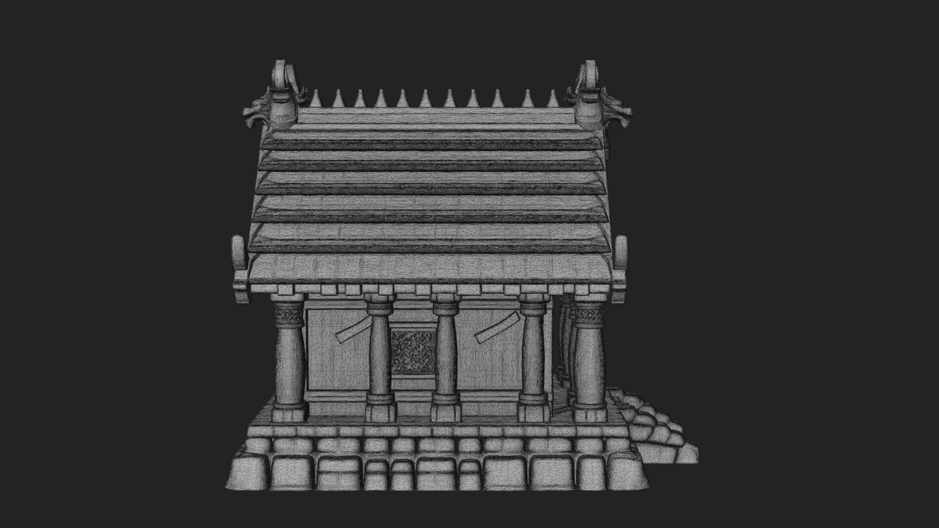 Viking Stave Hall Temple Design 3 3D Print Model 3D Model