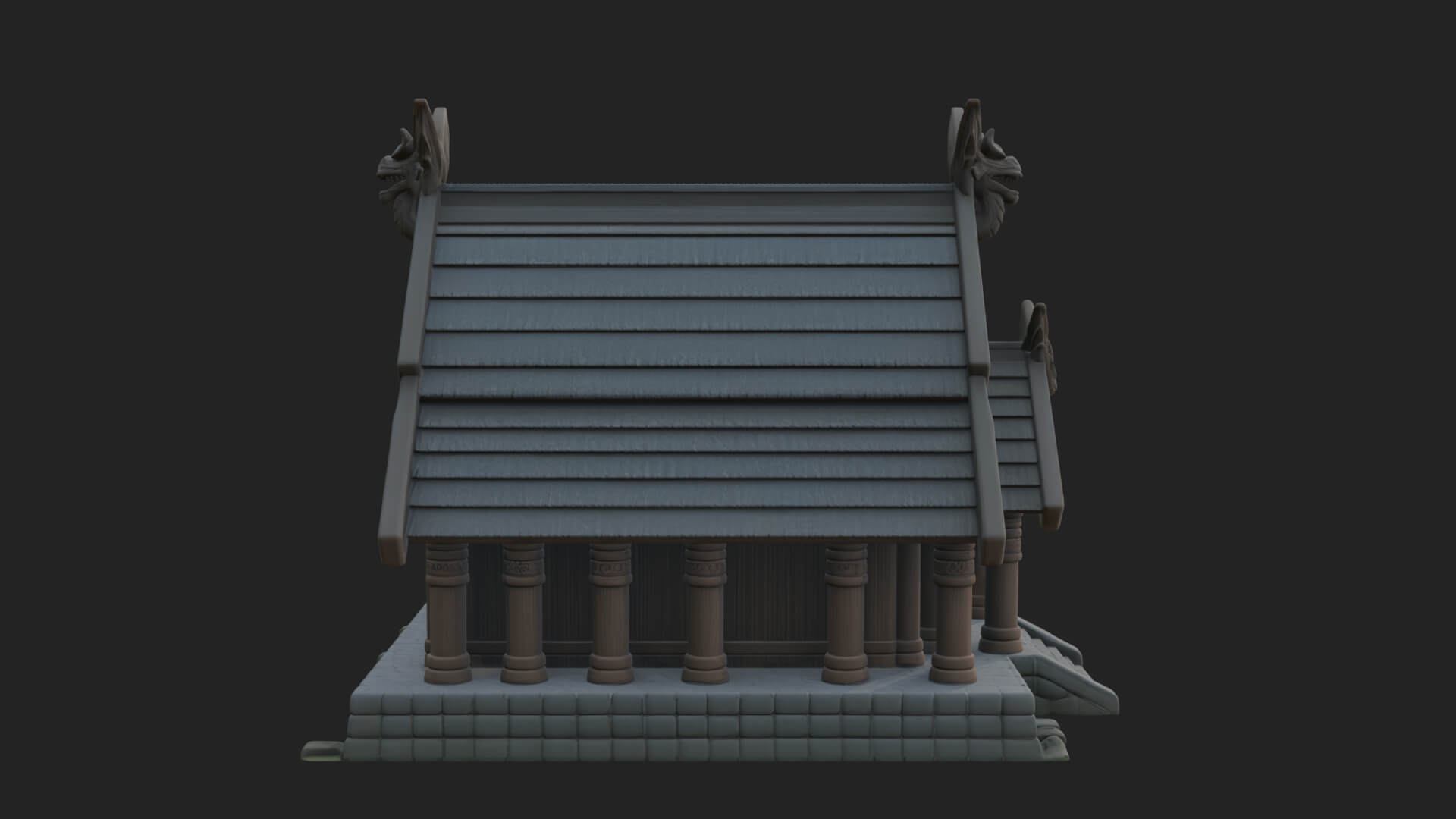 Viking Stave Hall Temple Design 4 3D Print Model 3D Model