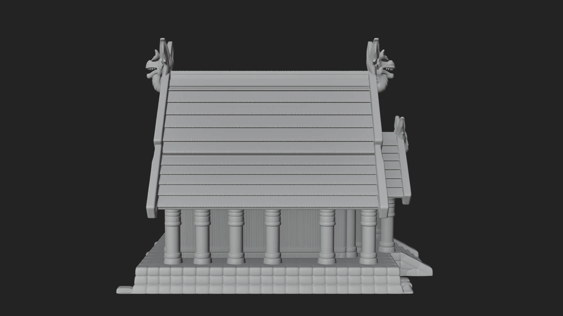 Viking Stave Hall Temple Design 4 3D Print Model 3D Model