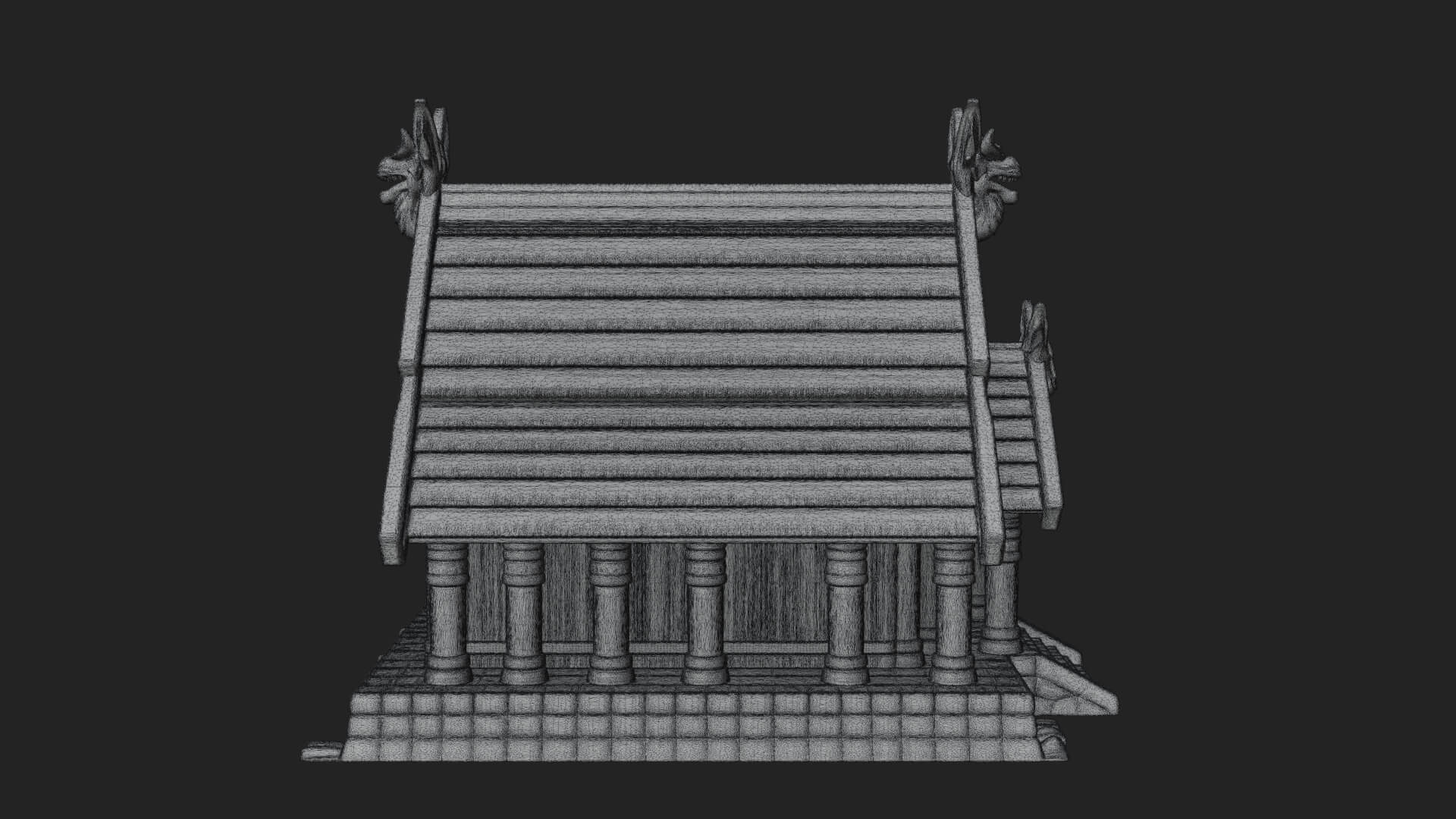 Viking Stave Hall Temple Design 4 3D Print Model 3D Model