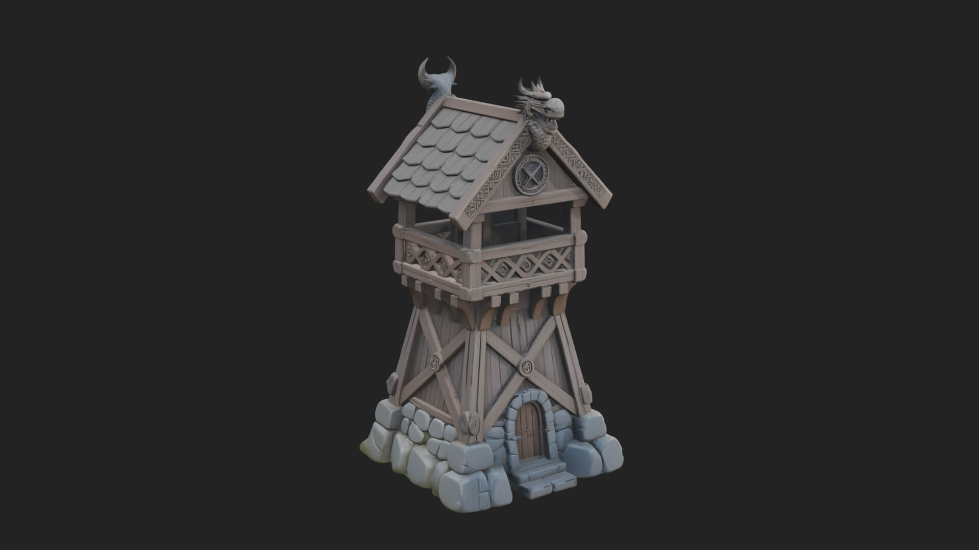 Viking Timber Watchtower Design 1 3D Print Model 3D Model