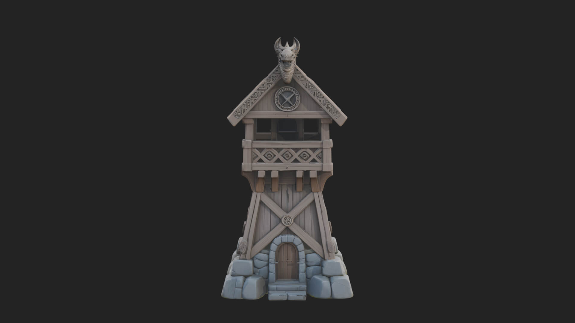 Viking Timber Watchtower Design 1 3D Print Model 3D Model