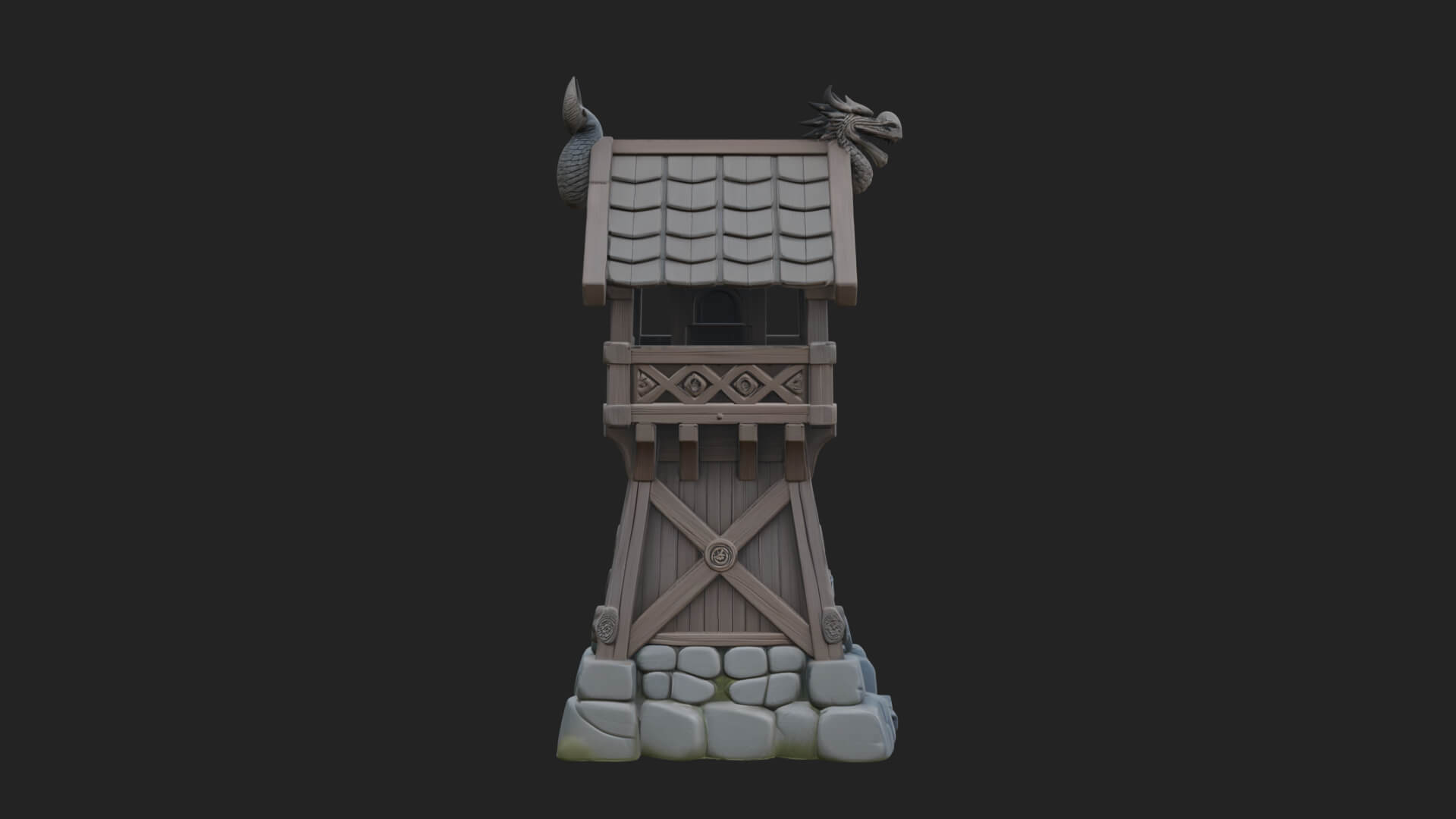 Viking Timber Watchtower Design 1 3D Print Model 3D Model