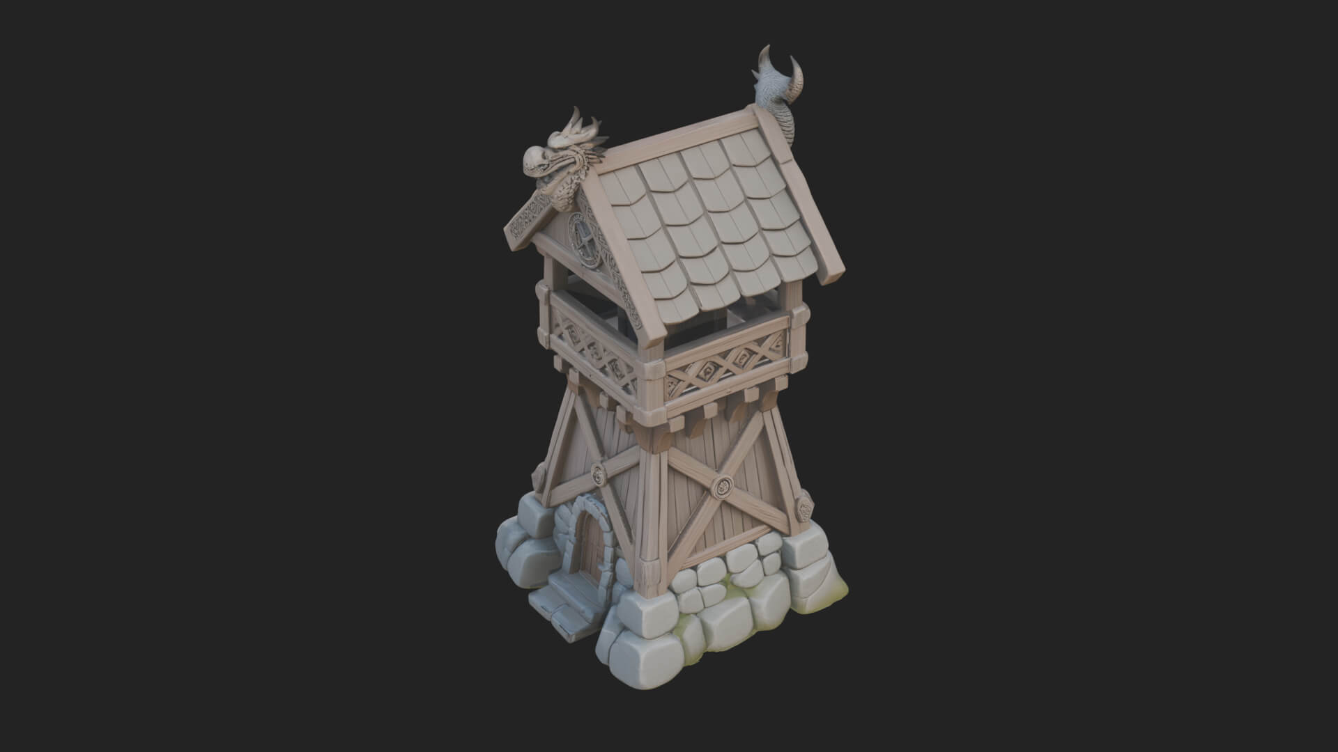 Viking Timber Watchtower Design 1 3D Print Model 3D Model