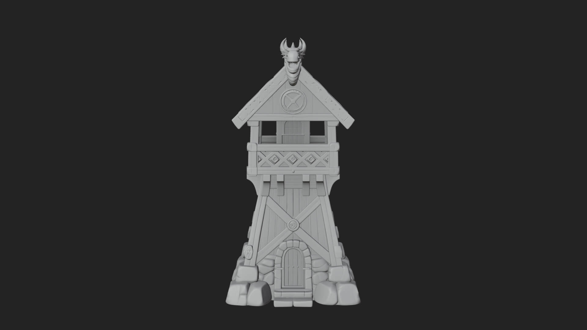 Viking Timber Watchtower Design 1 3D Print Model 3D Model