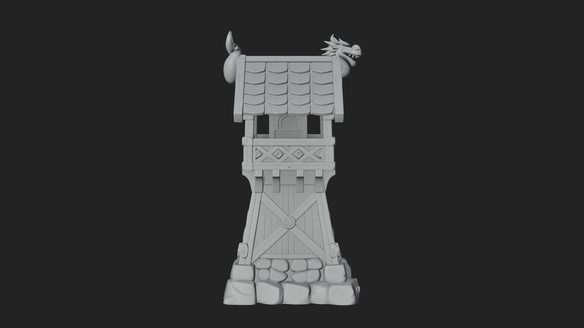 Viking Timber Watchtower Design 1 3D Print Model 3D Model