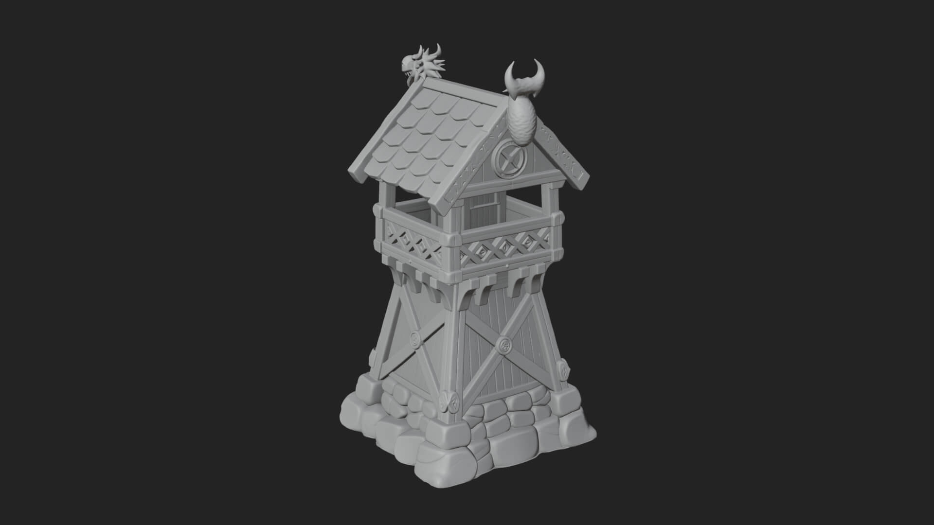 Viking Timber Watchtower Design 1 3D Print Model 3D Model