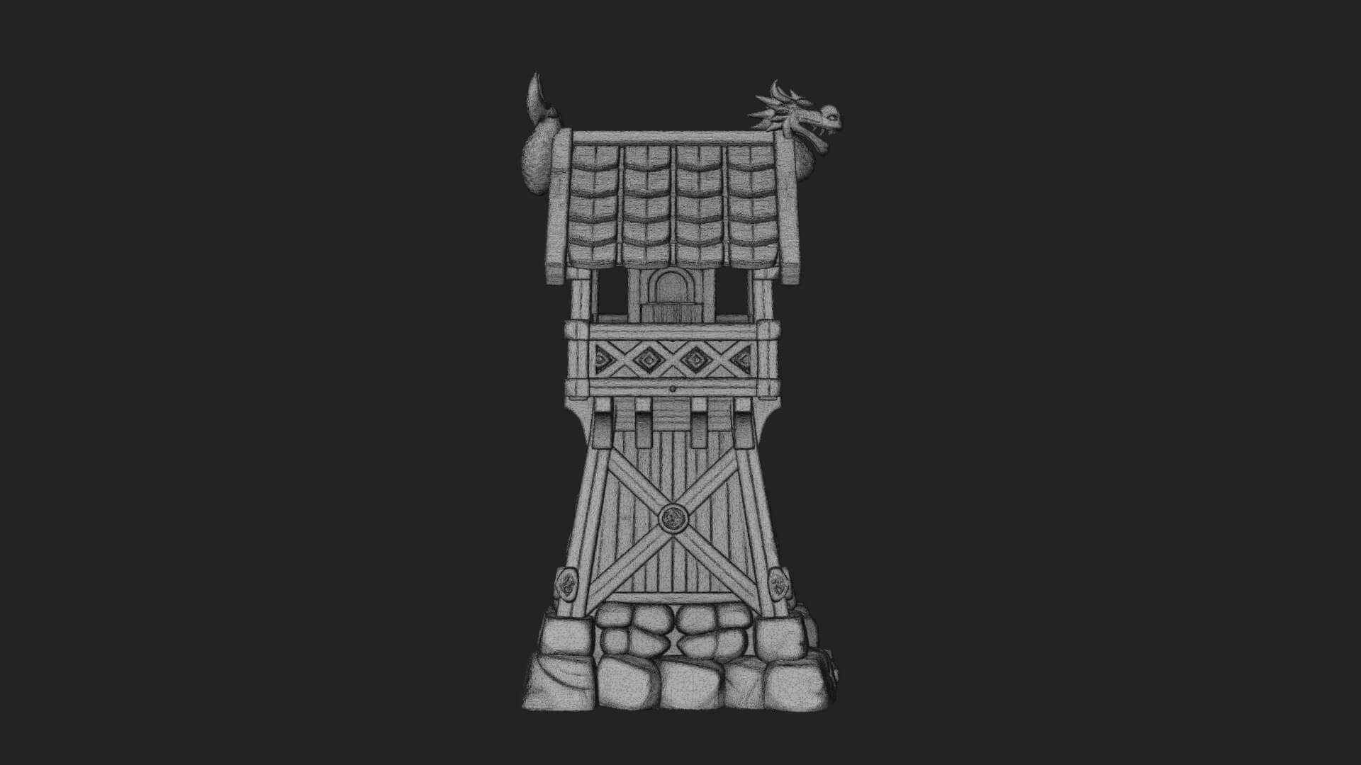 Viking Timber Watchtower Design 1 3D Print Model 3D Model
