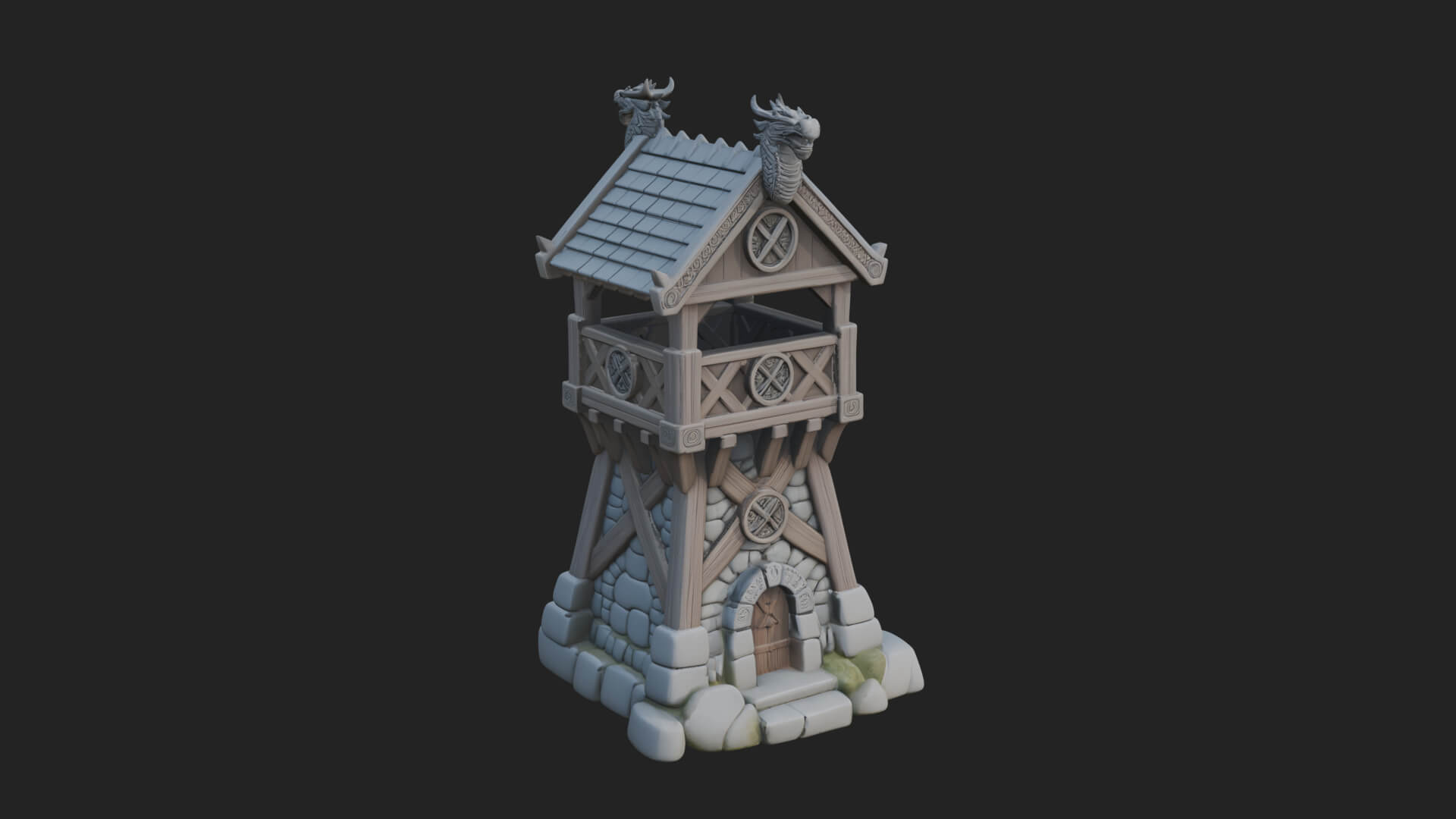Viking Timber Watchtower Design 2 3D Print Model 3D Model