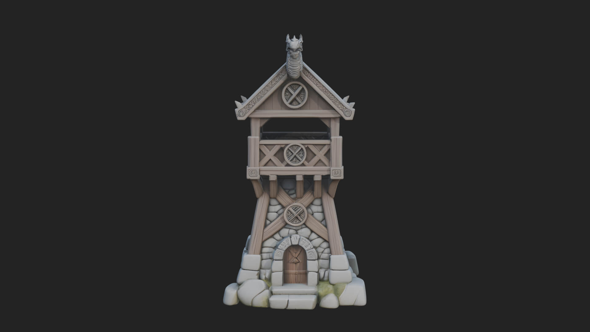Viking Timber Watchtower Design 2 3D Print Model 3D Model